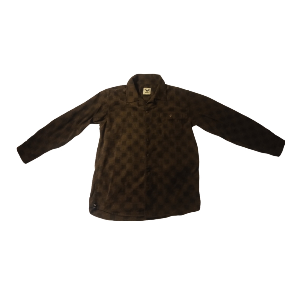 Brown Checkered Long Sleeve Shirt